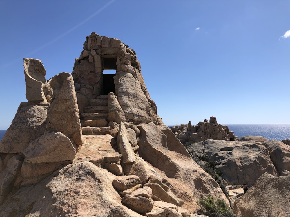 a large rock structure