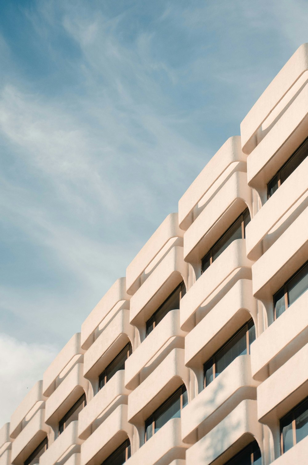 a building with a blue sky