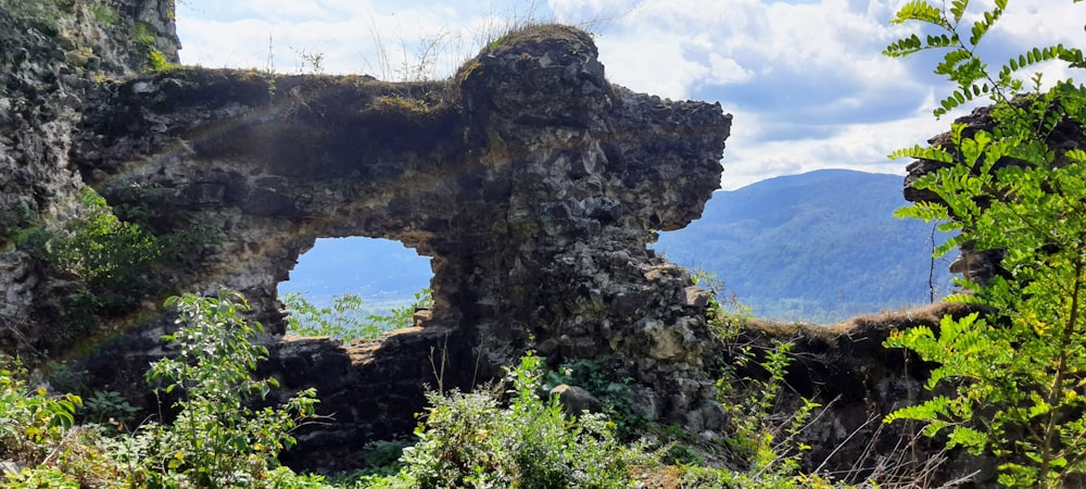 a large rock arch