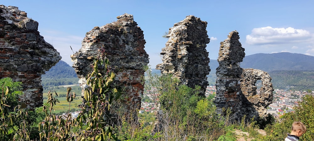 a group of tall rocks