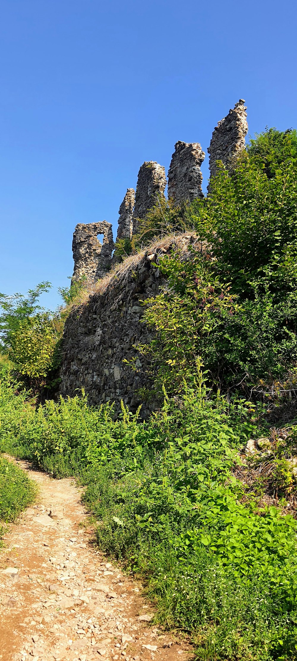 a path leading to a rock formation