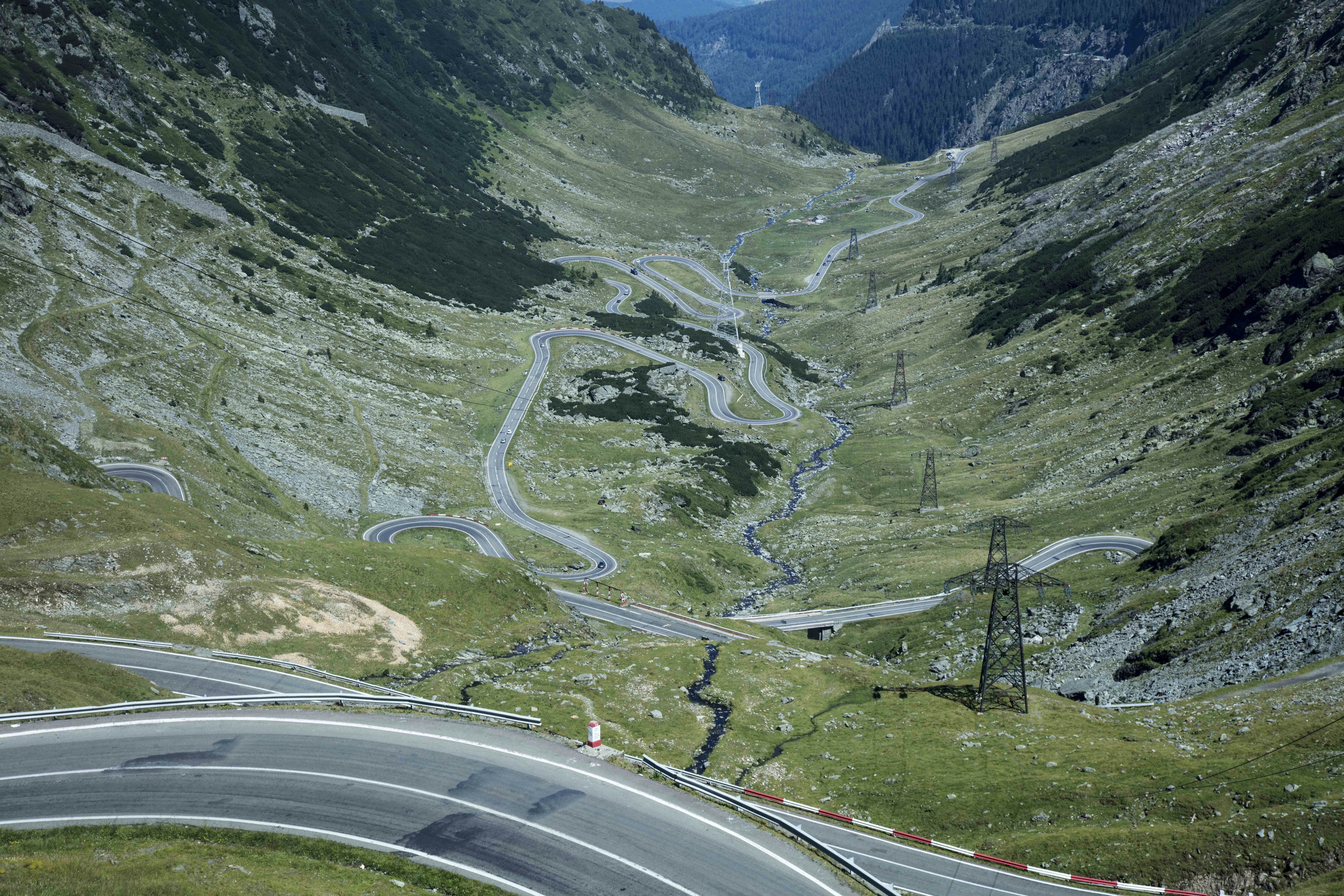 a road going through Stelvio Passous region, the Transalpina road in northern romania