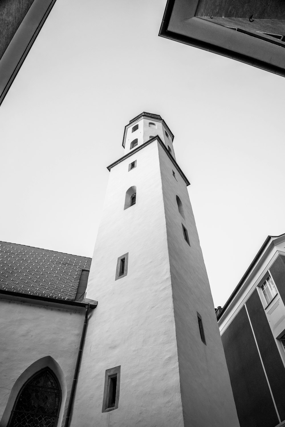 a tall white tower