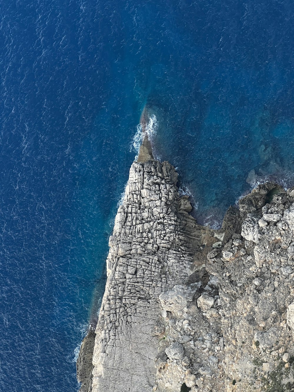 a tall rock cliff