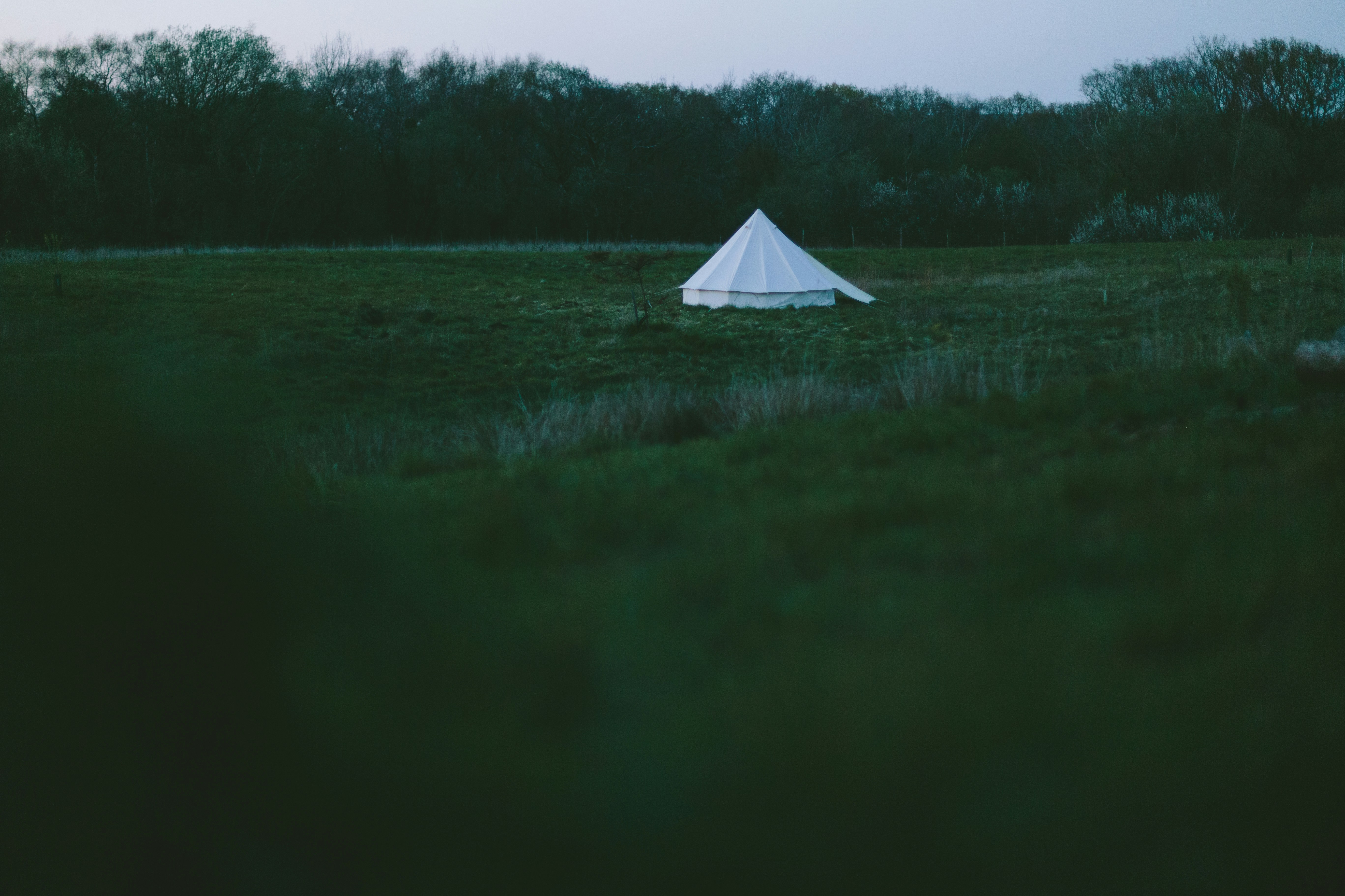 a tent in a field