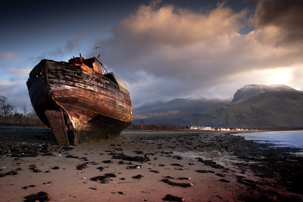 a boat on the beach