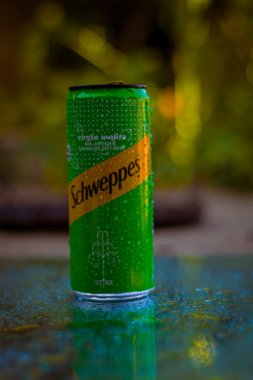 a green can of soda