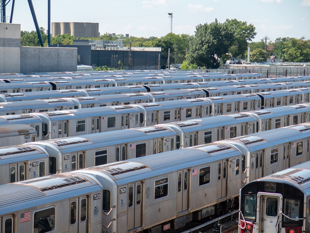 trains in a station