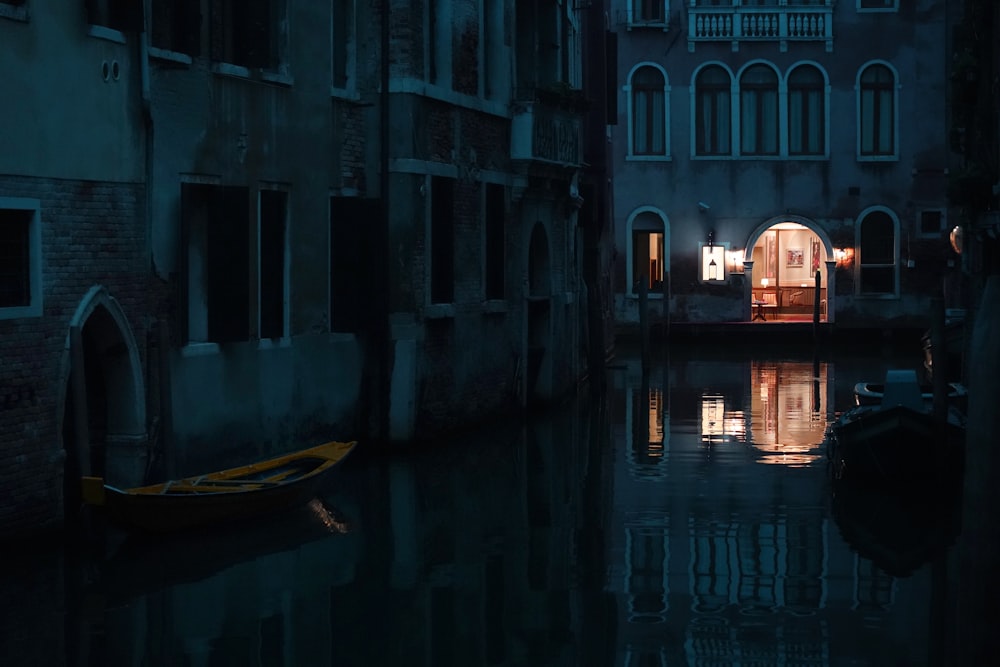 a boat in a canal