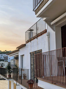 Terrace view overlooking Barranco's colorful streets at sunset.