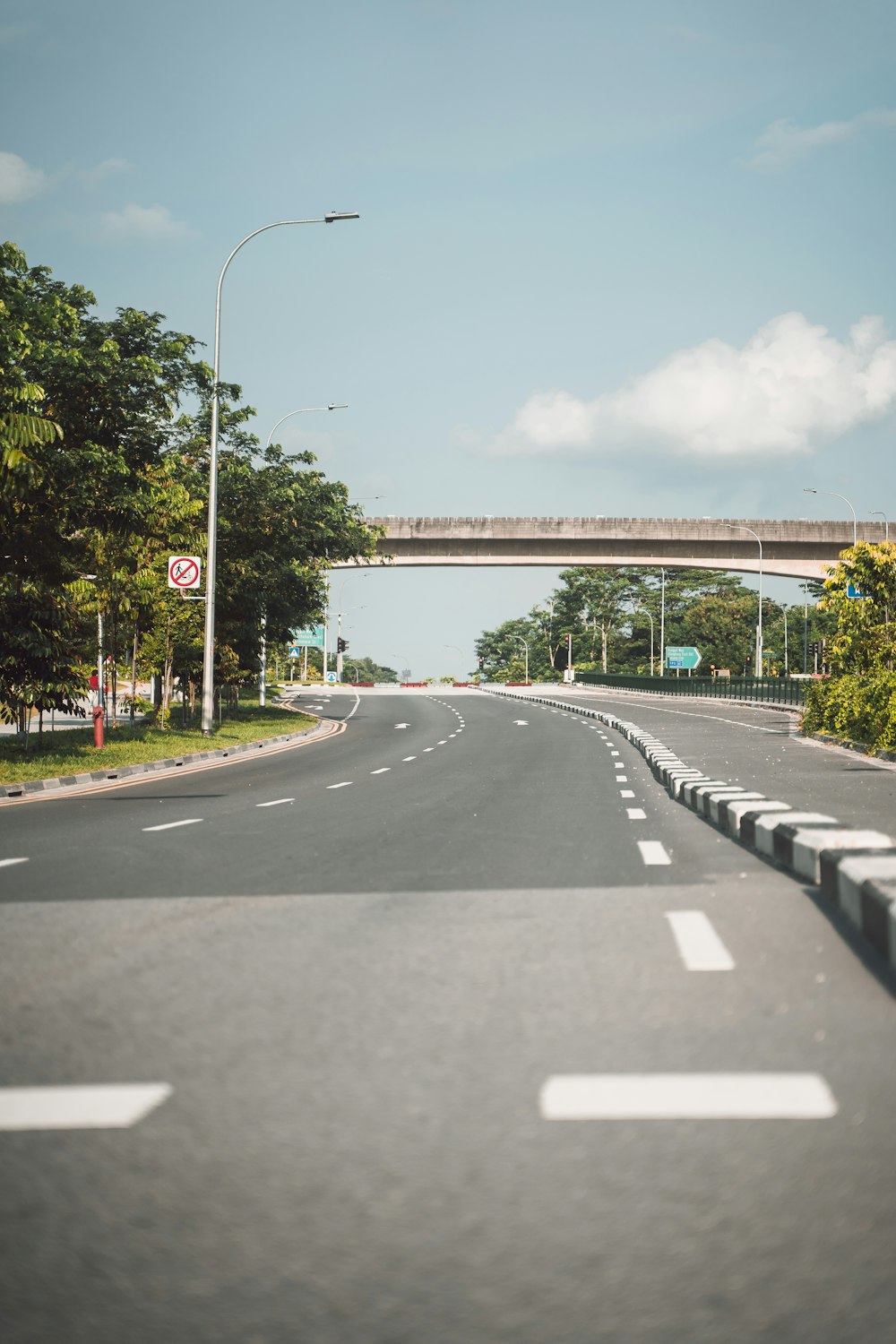 a road with a bridge over it