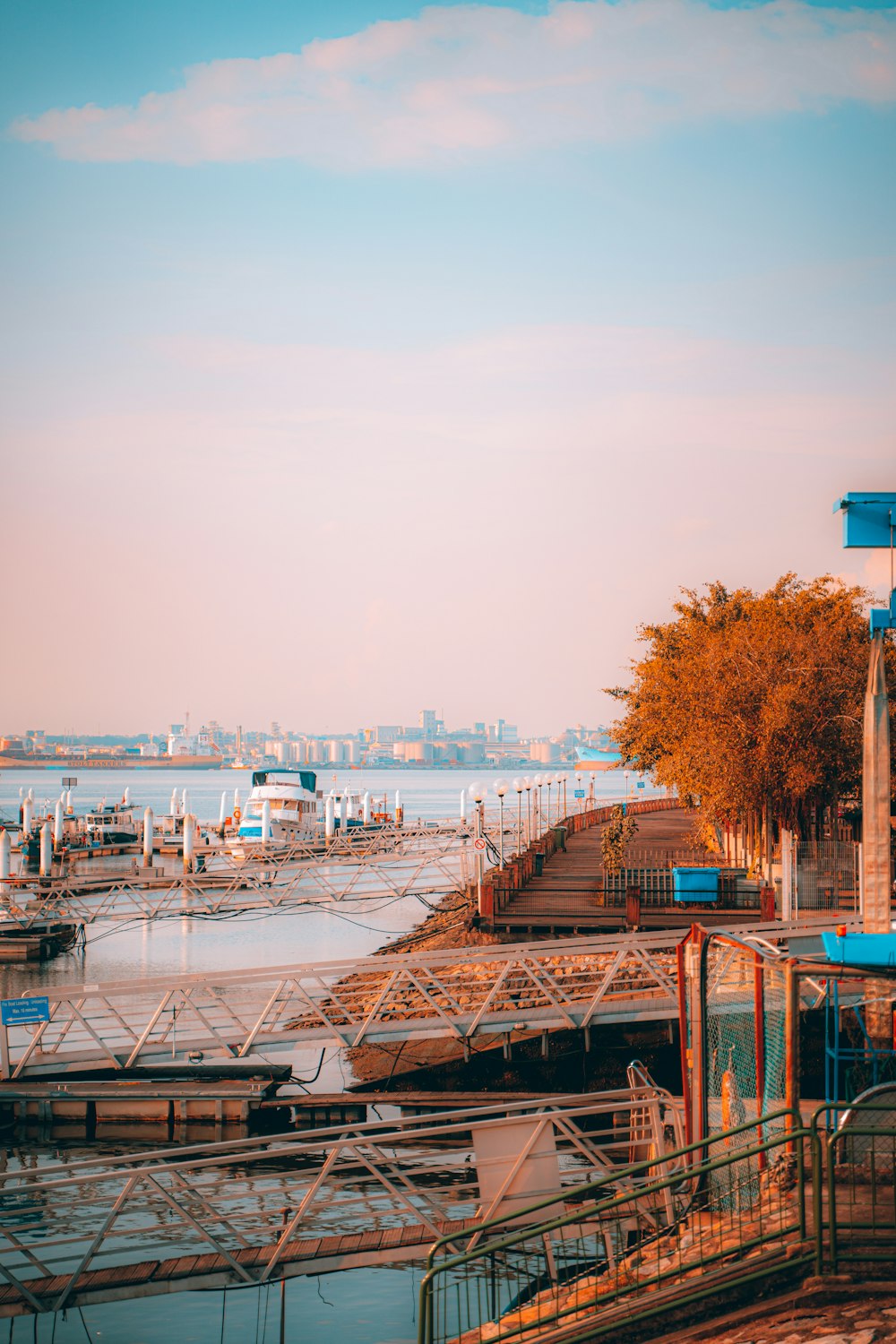 a dock with boats in it