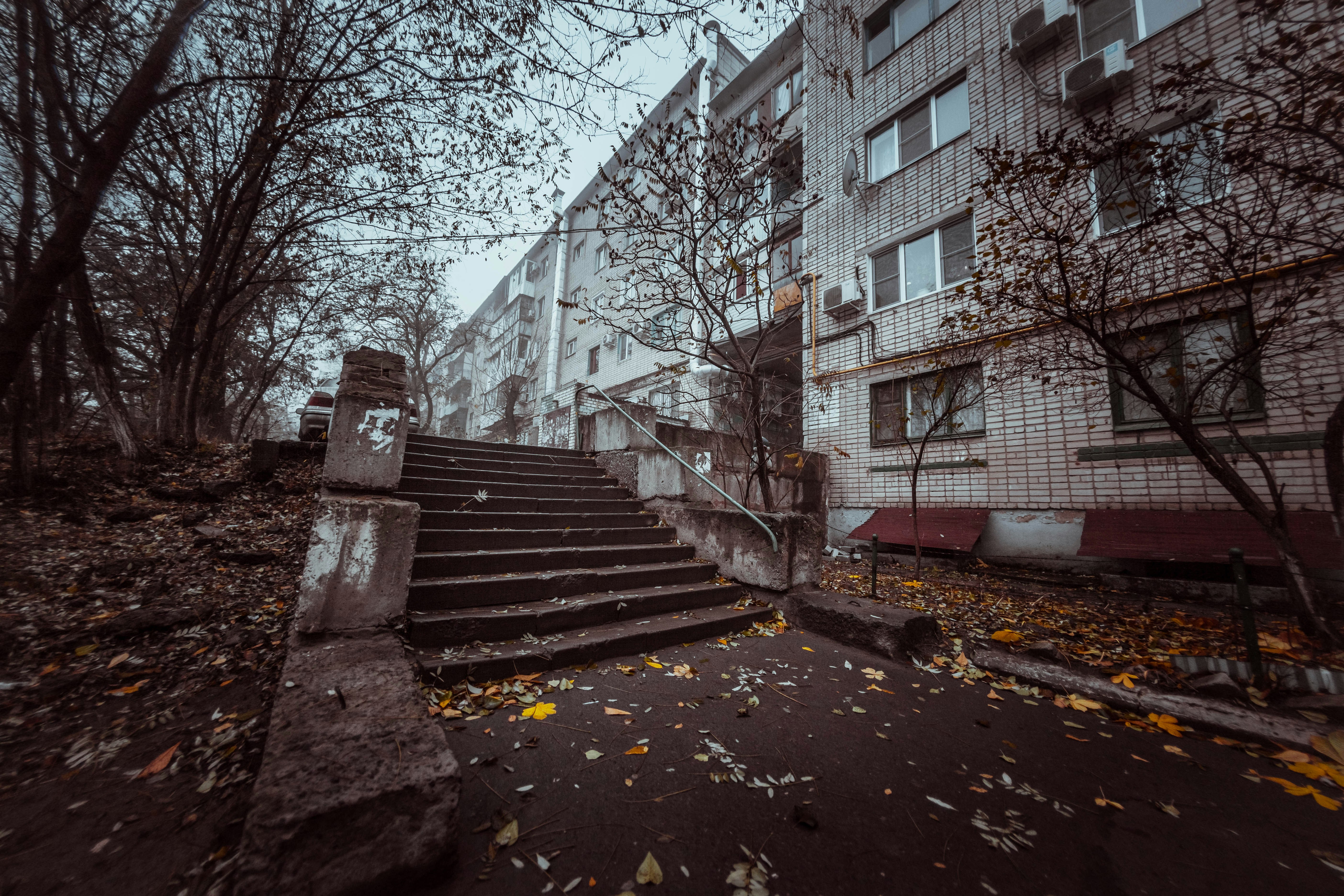 a staircase outside of a building