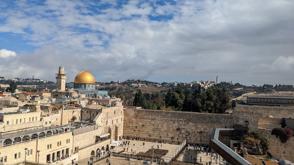 a city with a domed building