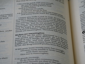 an open book with text