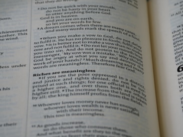an open book with text