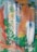 An abstract painting with a mix of vibrant colors applied in layers and streaks. Blue, green, orange, red, and white are prominent, blending together with a textured appearance. The layered brushstrokes and splatters create a dynamic and chaotic composition, suggesting movement and energy.