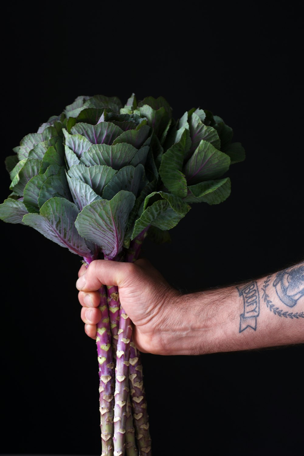 a hand holding a bouquet of flowers