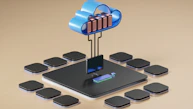 3D render of cloud computing concept