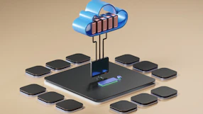 3D render of cloud computing concept