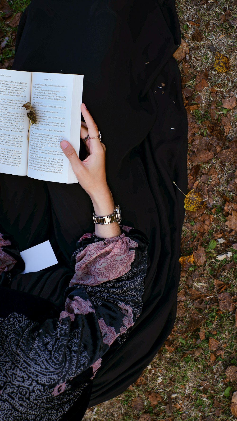 a person holding a book