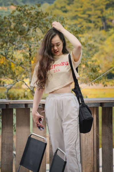 a woman holding a bag