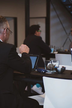a man sitting at a desk