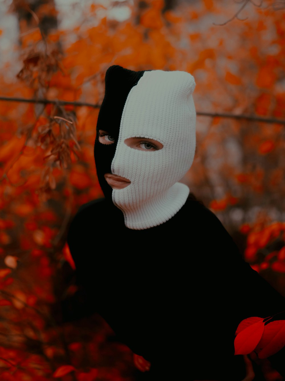 a person wearing a mask