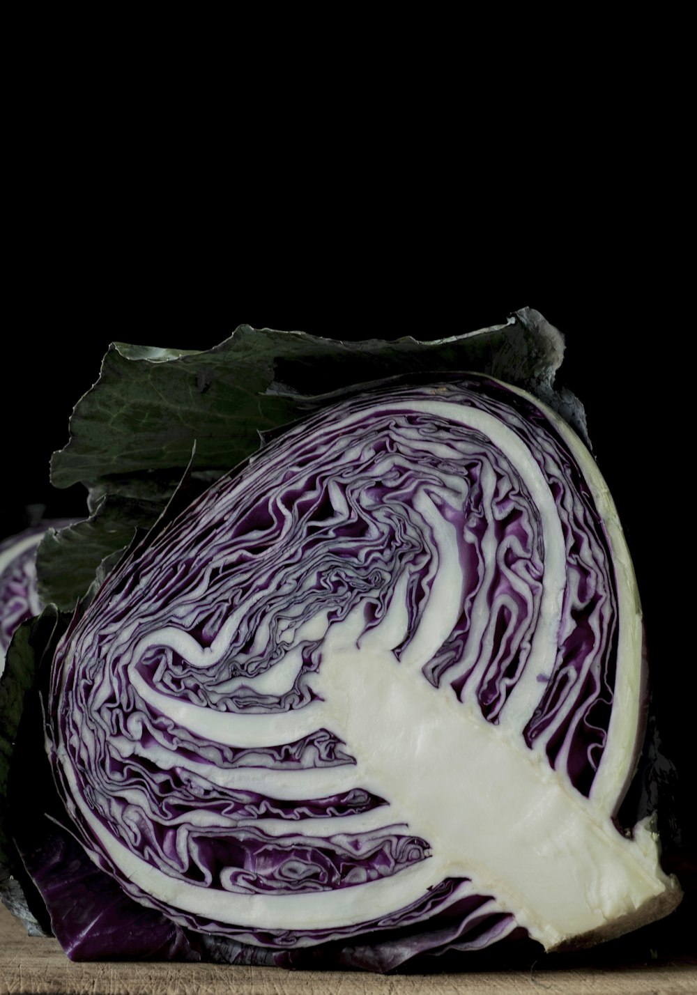 a white and purple cabbage
