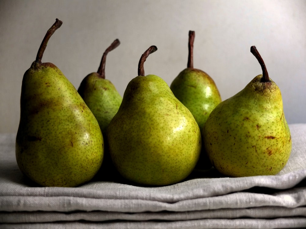 a group of green pears