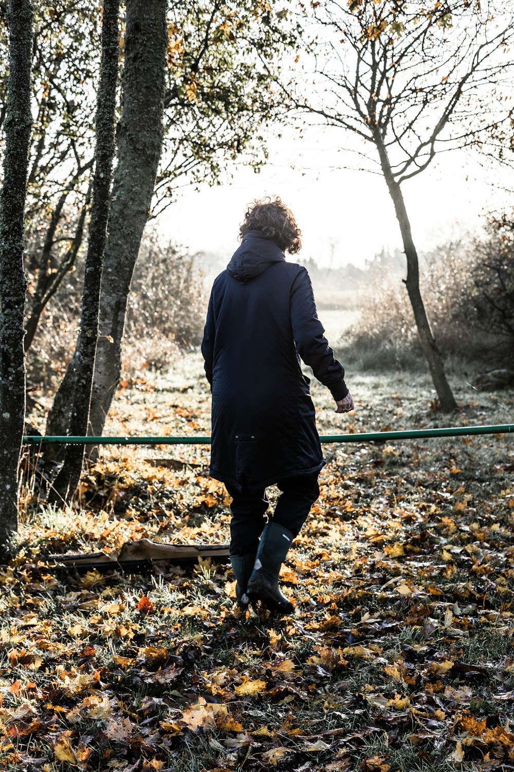 a person walking on a bridge