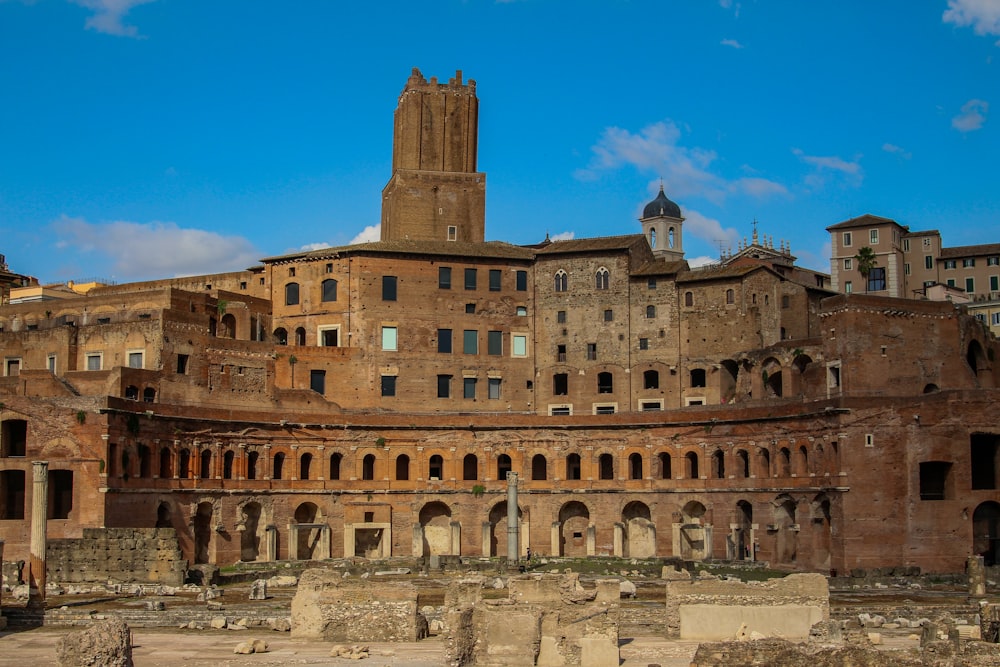 a large building with a tower