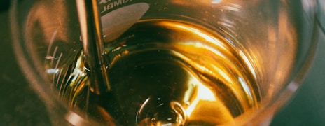 a glass of liquid