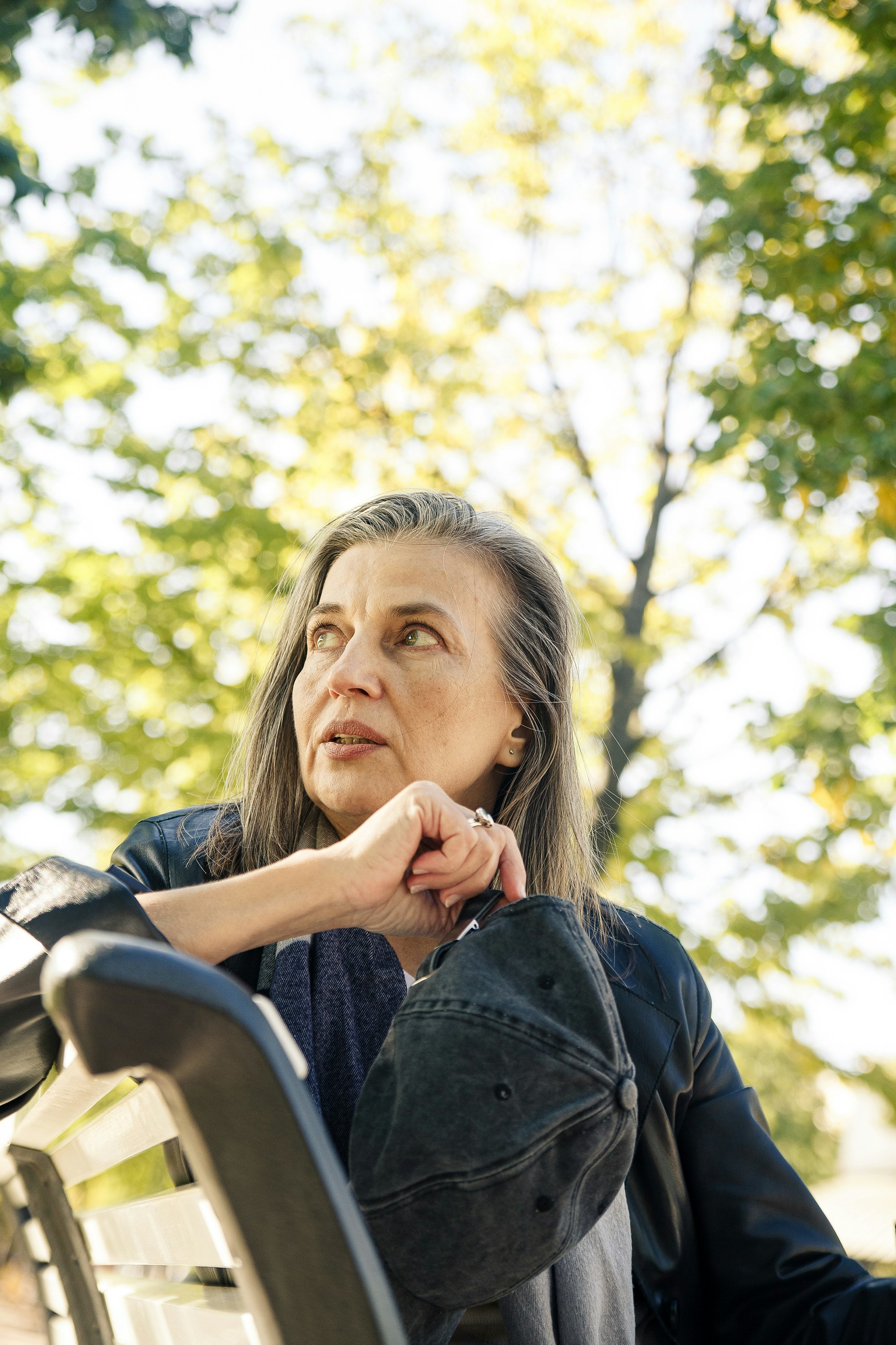 a person sitting on a bench