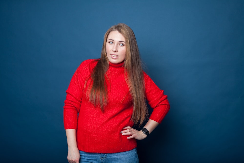 a woman with long hair