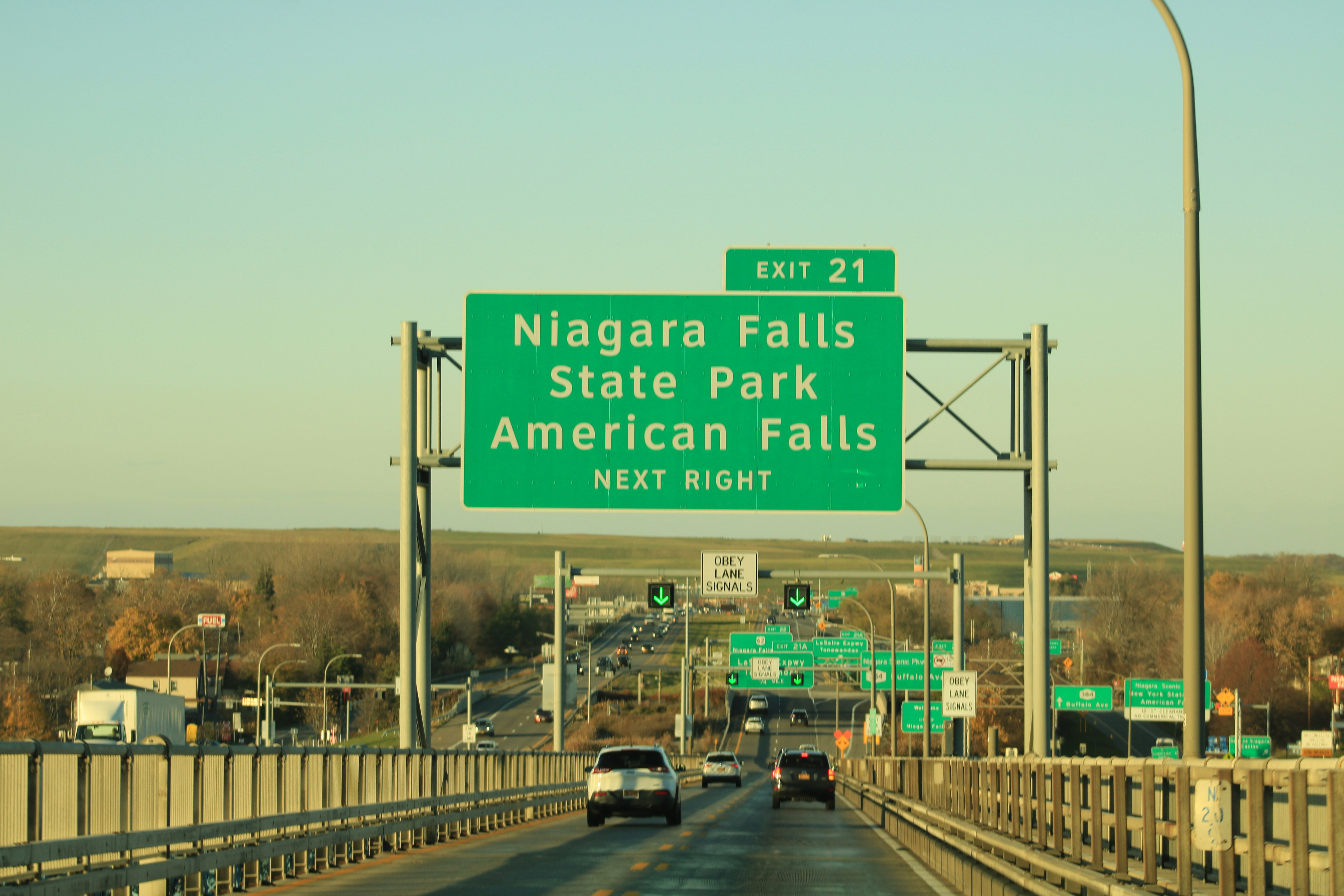 a highway sign over a freeway