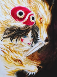 a person with a red flower in the hair