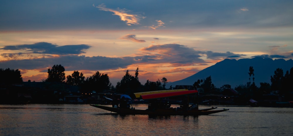 a boat sits on the water