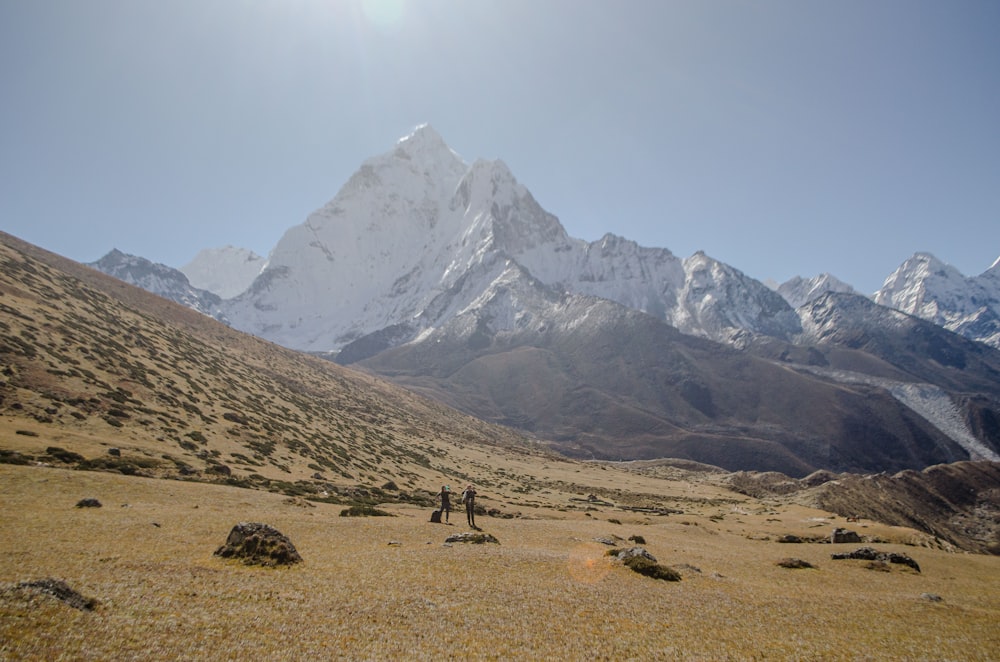 a mountain with snow