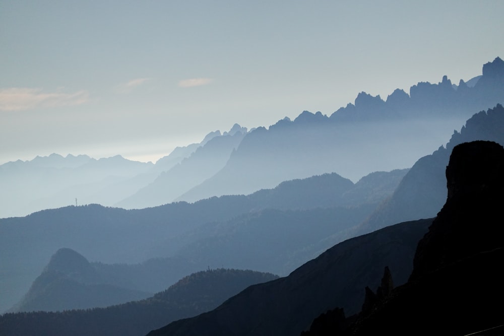 a mountain range with snow