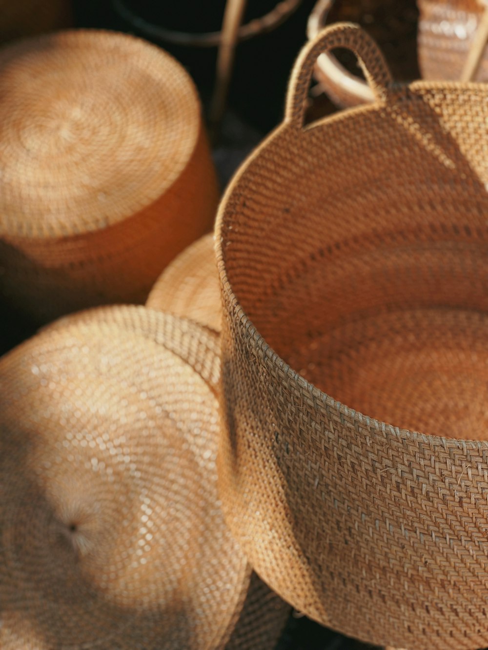 a group of brown objects