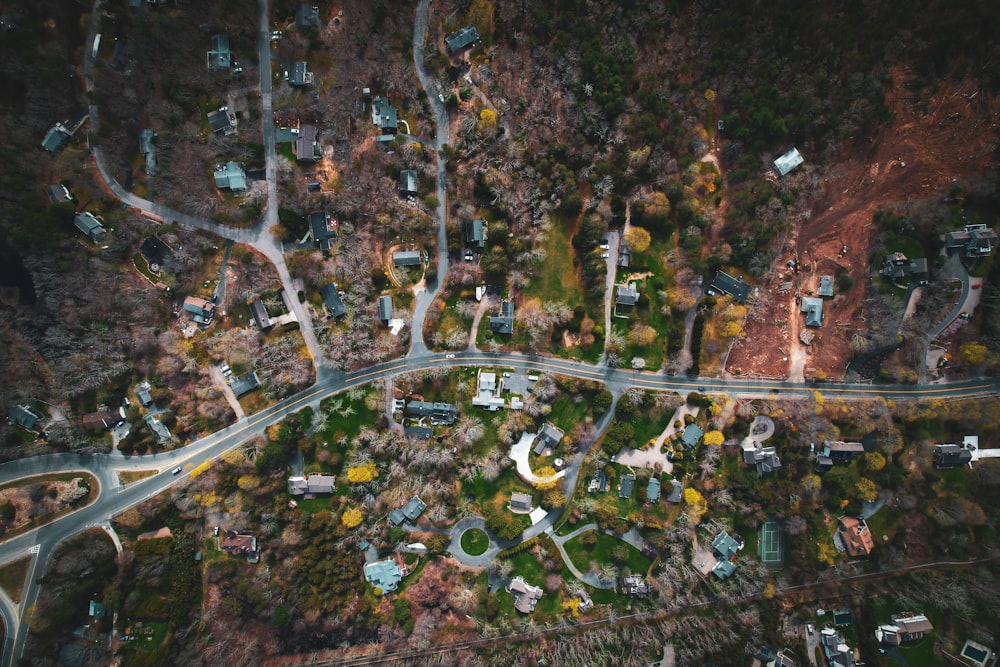 a high angle view of a road