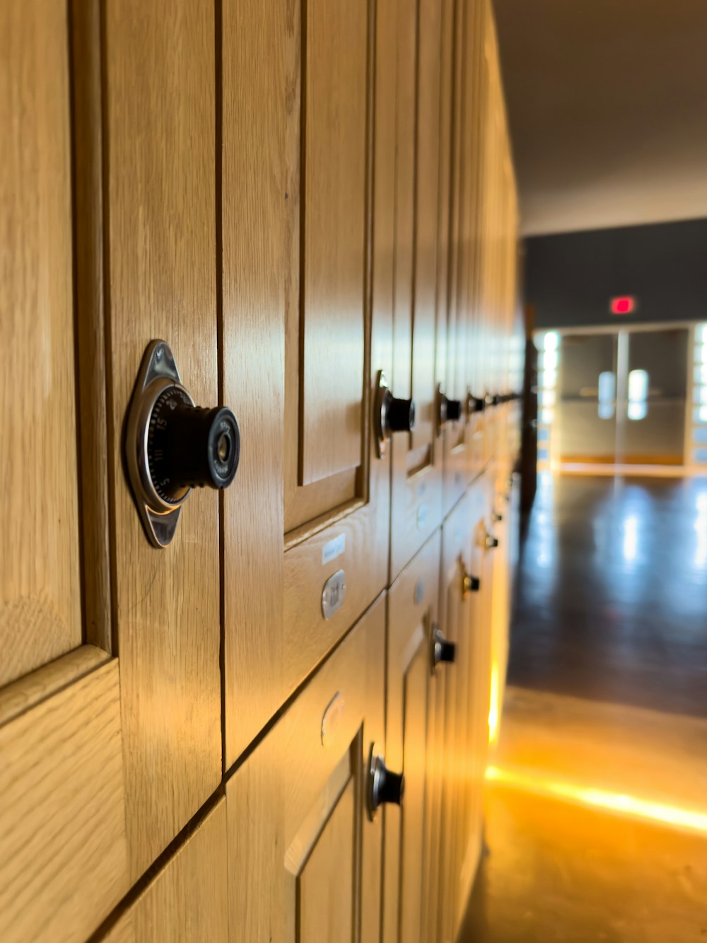 a wooden door with a handle