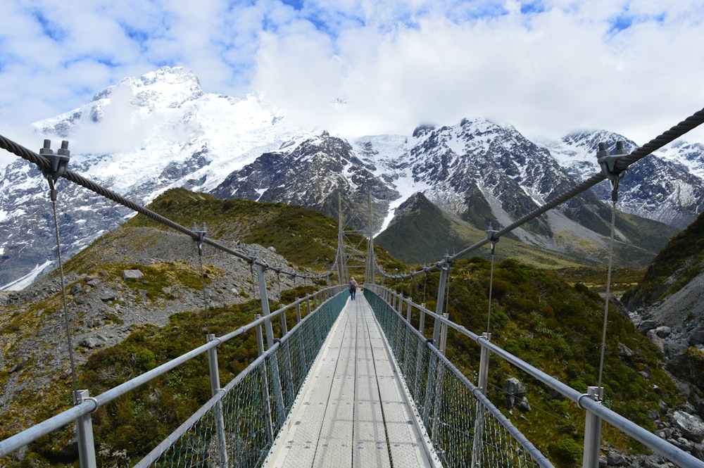 a bridge over a mountain