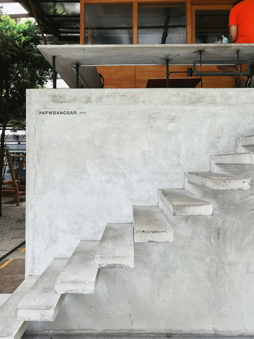 a concrete block with stairs