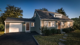 a house with a garage