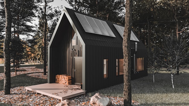 a small cabin in the woods