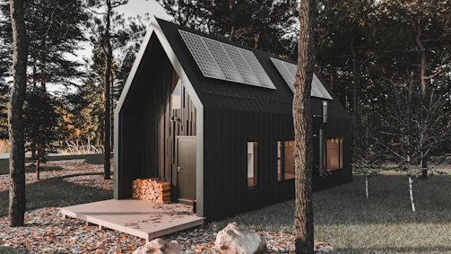 a small cabin in the woods