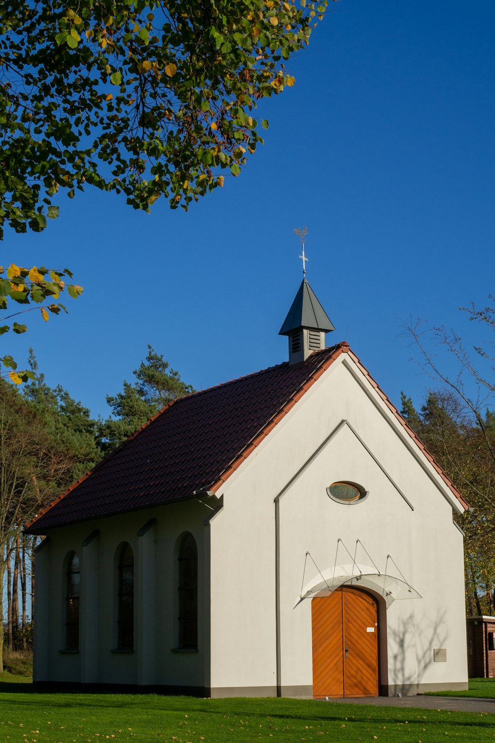 a small white church