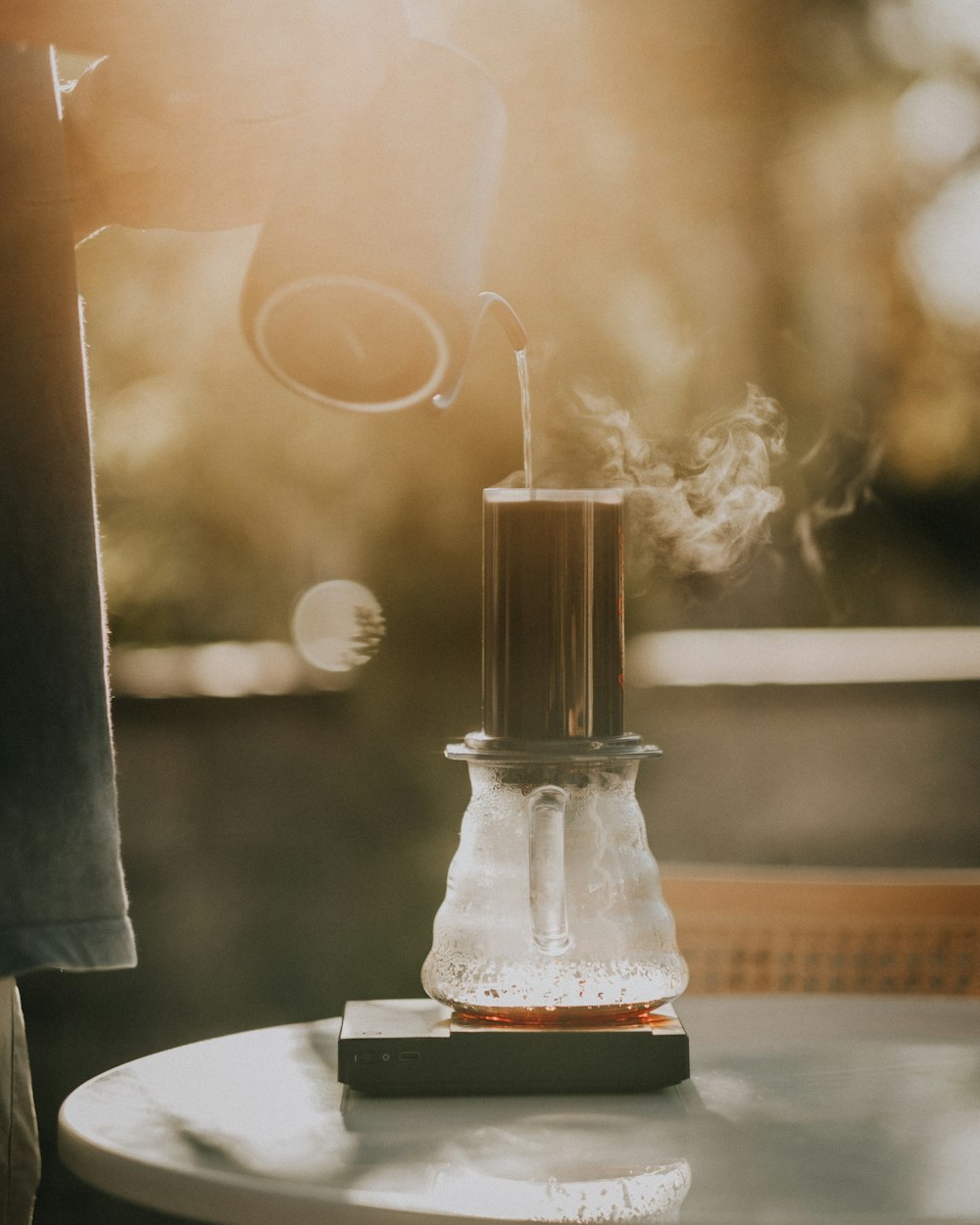 a candle on a table